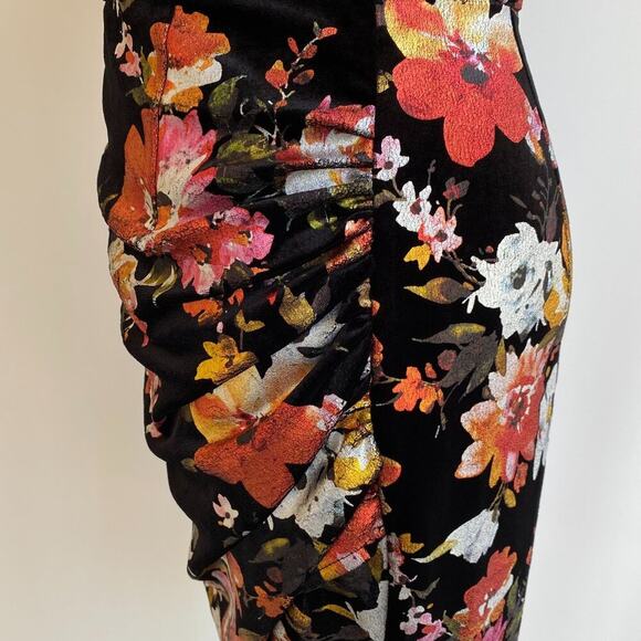 Bronx and Banco Floral Velvet mini dress sz XS - Picture 8 of 13
